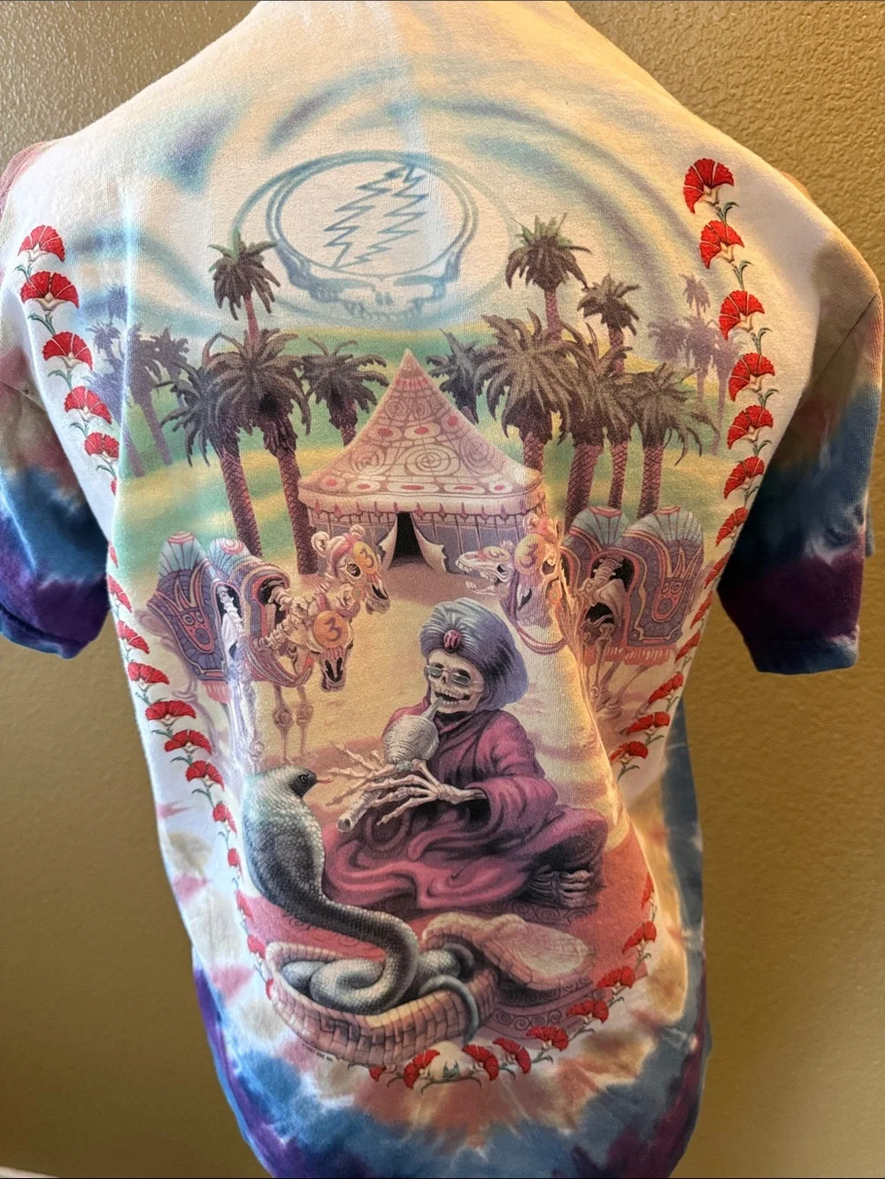 Grateful Dead Beige, Purple and Blue Tie-Dye Graphic Tee - Picture 2 of 3